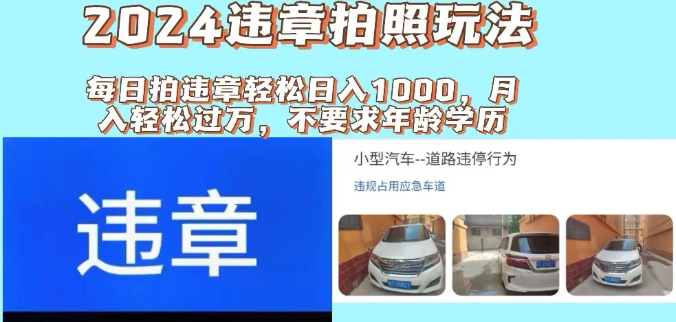 2024违章拍照新玩法，推广躺赚+拍照赚钱双模式，日入1000+-800资源网