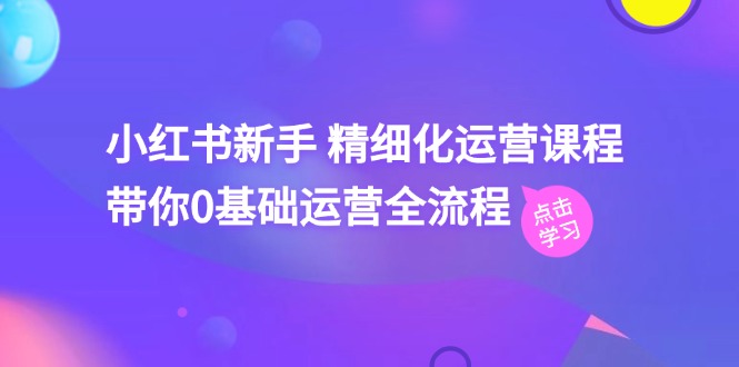 小红书新手精细化运营课程，带你0基础运营全流程（42节视频课）-800资源网
