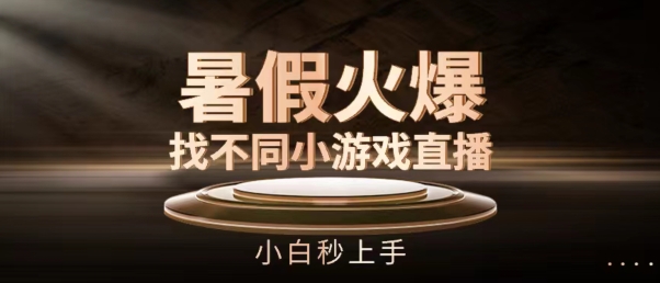 暑假火爆找不同小游戏直播间，小白秒上手-800资源网