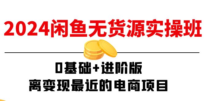 2024闲鱼无货源实操班：0基础+进阶版，离变现最近的电商项目（15节）-800资源网