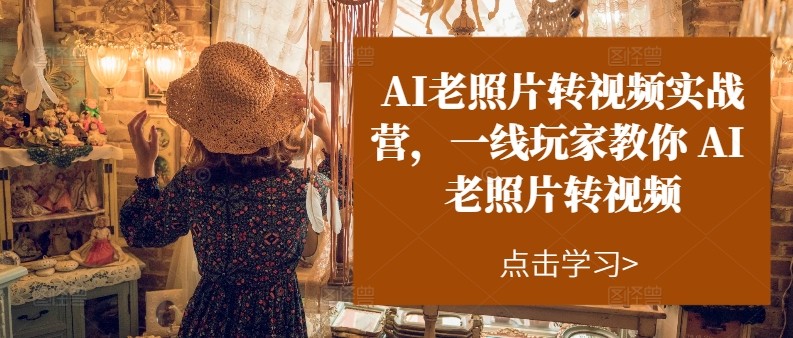 AI老照片转视频实操训练营，一线玩家教你AI老照片转视频-800资源网