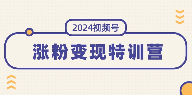 2024视频号-涨粉变现特训营：一站式打造稳定视频号涨粉变现模式（10节）-800资源网