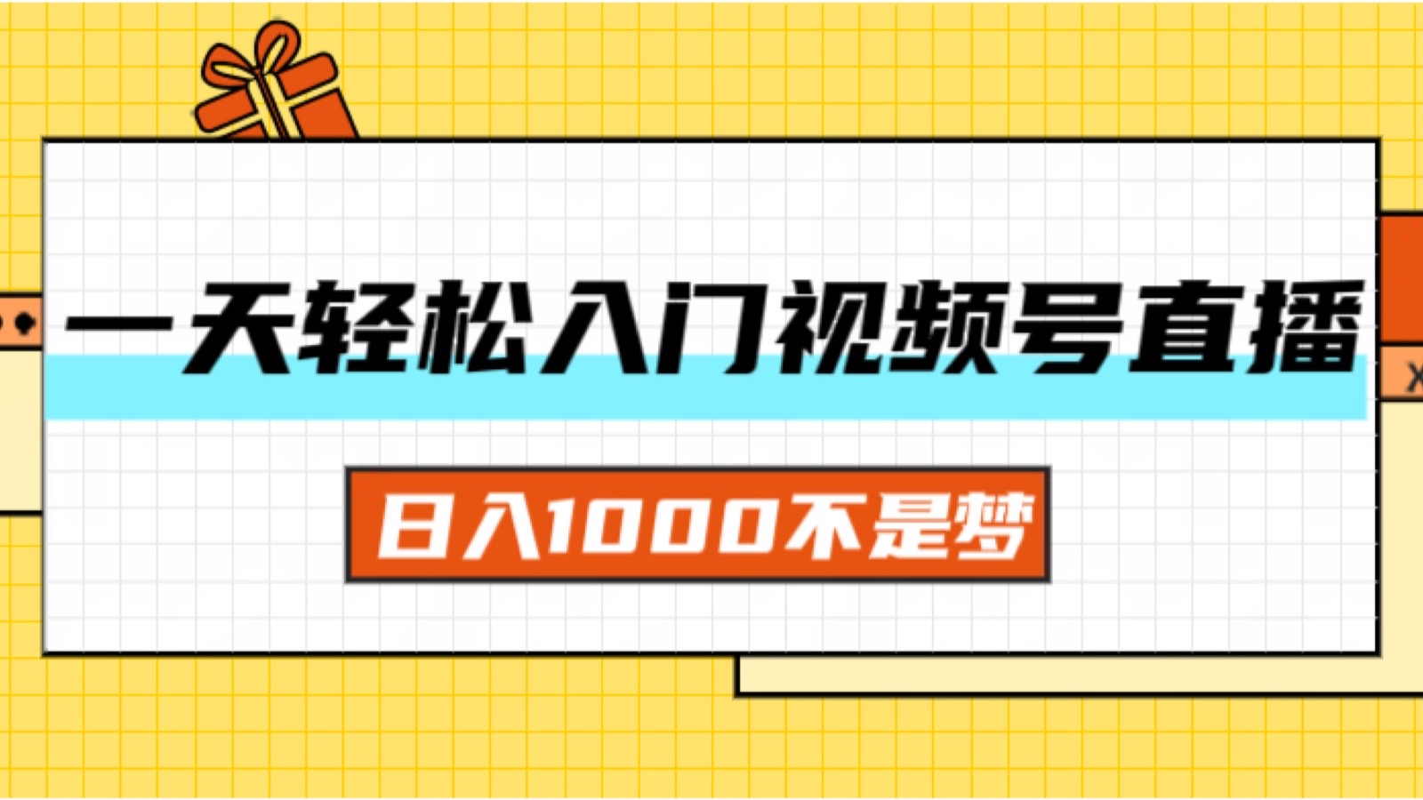 一天入门视频号直播带货，日入1000不是梦-800资源网