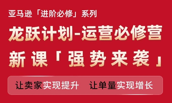 亚马逊进阶必修系列，龙跃计划-运营必修营新课，让卖家实现提升 让单量实现增长-800资源网