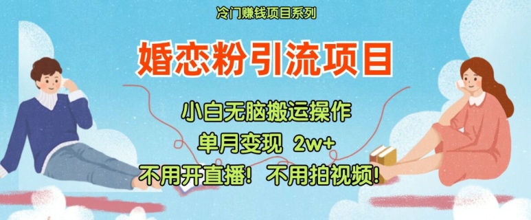 小红书婚恋粉引流，不用开直播，不用拍视频，不用做交付-800资源网