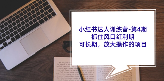 小红书达人训练营第4期：抓住风口红利期，可长期，放大操作的项目-800资源网