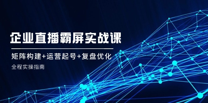 企 业 直 播 霸 屏实战课：矩阵构建+运营起号+复盘优化，全程实操指南-800资源网