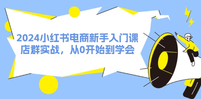 2024小红书电商新手入门课，店群实战，从0开始到学会（31节）-800资源网