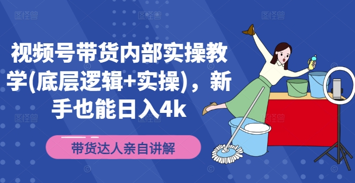 视频号带货内部实操教学(底层逻辑+实操)，新手也能日入4k-800资源网