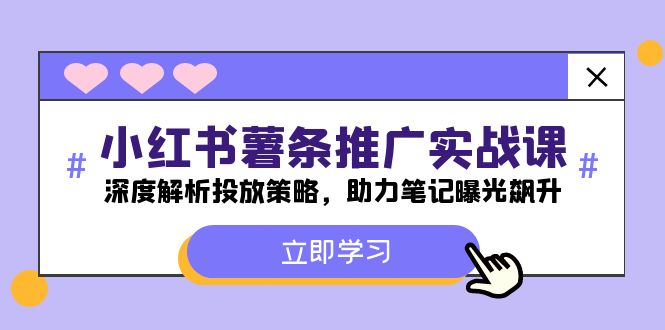 小红书-薯条推广实战课：深度解析投放策略，助力笔记曝光飙升-800资源网