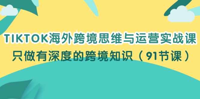 TIKTOK海外跨境思维与运营实战课，只做有深度的跨境知识（91节课）-800资源网
