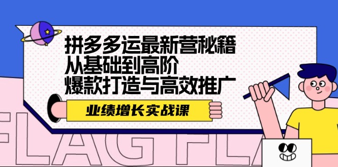 拼多多运最新营秘籍：业绩增长实战课，从基础到高阶，爆款打造与高效推广-800资源网