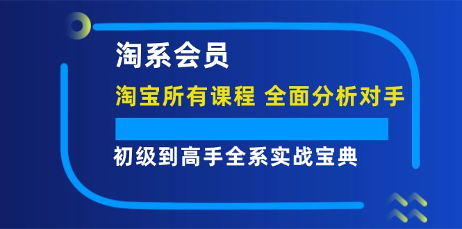 淘系会员【淘宝所有课程，全面分析对手】，初级到高手全系实战宝典-800资源网