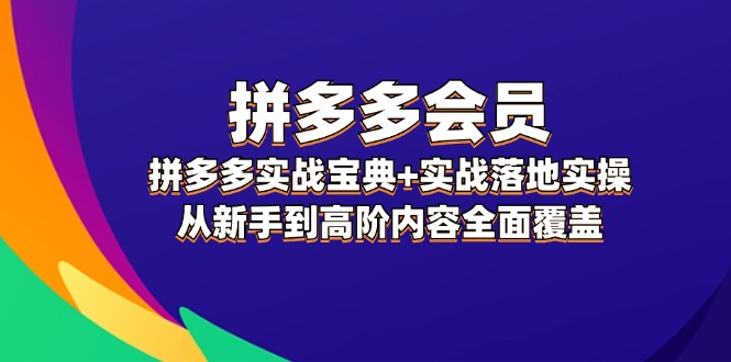 拼多多 会员，拼多多实战宝典+实战落地实操，从新手到高阶内容全面覆盖-800资源网