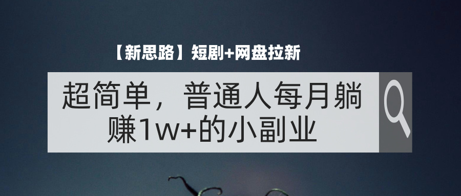 【新思路】短剧+网盘拉新，超简单，普通人每月躺赚1w+的小副业-800资源网