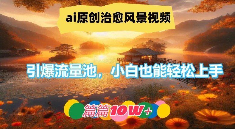 ai原创治愈风景视频，引爆流量池，小白也能轻松上手，篇篇10w+-800资源网