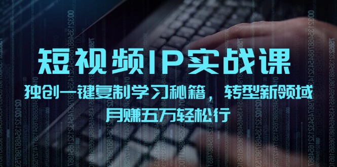 短视频 IP实战课，独创一键复制学习秘籍，转战新领域，月赚五万轻松行-800资源网
