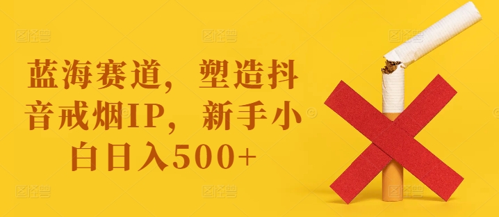 蓝海赛道，塑造抖音戒烟IP，新手小白日入500+-800资源网