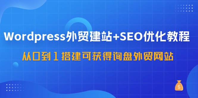 WordPress外贸建站+SEO优化教程，从0到1搭建可获得询盘外贸网站（57节课）-800资源网
