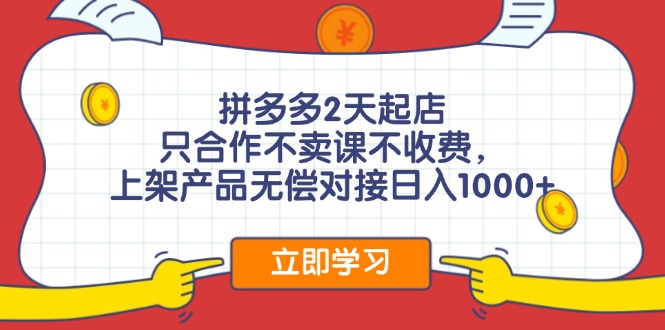 拼多多0成本开店，只合作不卖课不收费，0成本尝试，日赚千元+-800资源网