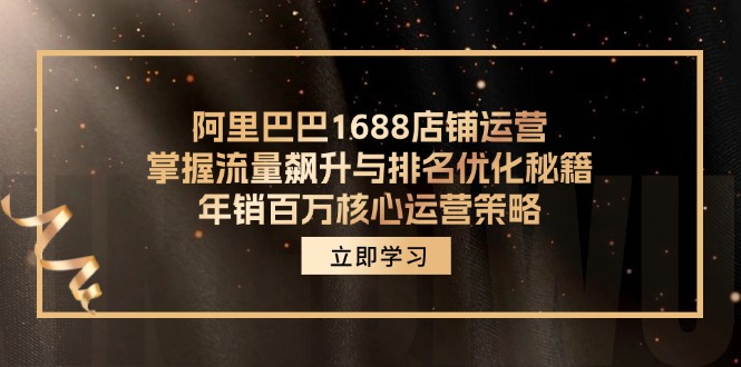 阿里巴巴1688店铺运营，掌握流量飙升与排名优化秘籍 年销百万核心运营策略-800资源网