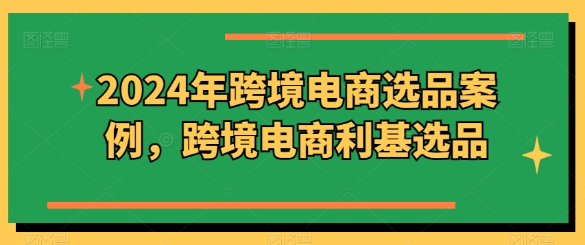 2024年跨境电商选品案例，跨境电商利基选品（更新）-800资源网