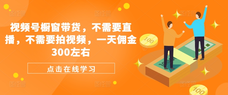 视频号橱窗带货，不需要直播，不需要拍视频，一天佣金300左右-800资源网