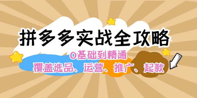 拼多多实战全攻略：0基础到精通，覆盖选品、运营、推广、起款-800资源网