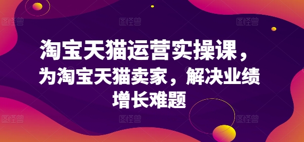 淘宝天猫运营实操课，为淘宝天猫卖家，解决业绩增长难题-800资源网