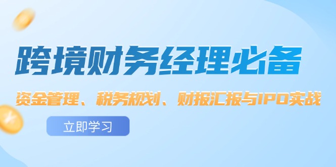 跨境 财务经理必备：资金管理、税务规划、财报汇报与IPO实战-800资源网