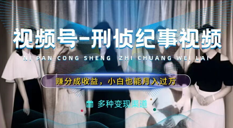 利用刑侦纪实视频，赚视频号分成计划收益，操作简单，新手小白轻松月入过万-800资源网