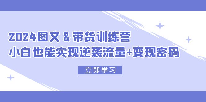 2024 图文+带货训练营，小白也能实现逆袭流量+变现密码-800资源网