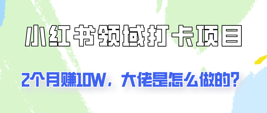 通过小红书领域打卡项目2个月赚10W，大佬是怎么做的？-800资源网