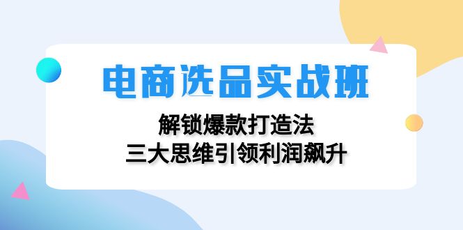 电商选品实战班：解锁爆款打造法，三大思维引领利润飙升-800资源网