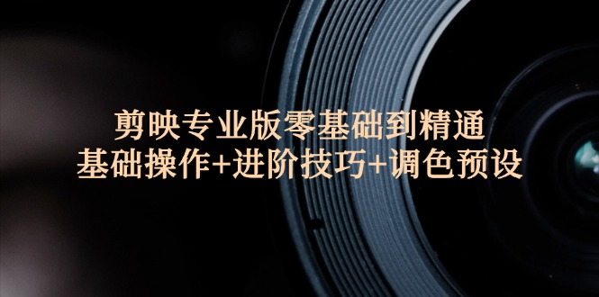 剪映专业版零基础到精通：基础操作+进阶技巧+调色预设"-800资源网