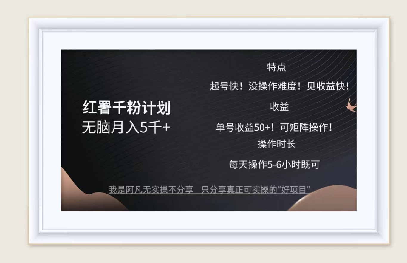 红薯千粉计划无脑月入5千+！既做既赚！-800资源网