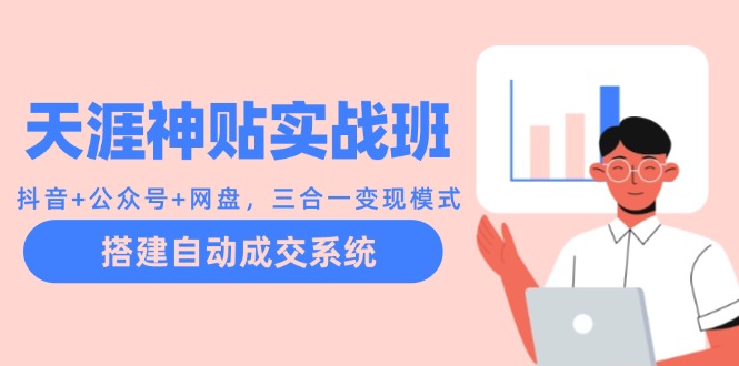 天涯神贴实战班：抖音+公众号+网盘，三合一变现模式，搭建自动成交系统-800资源网