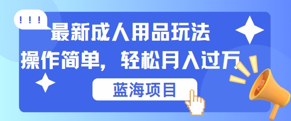 最新成人用品项目玩法，操作简单，动动手，轻松日入几张-800资源网