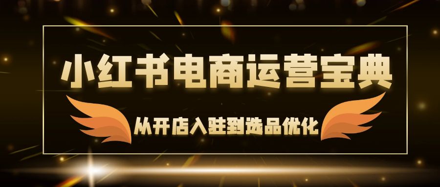 小红书电商运营宝典：从开店入驻到选品优化，一站式解决你的电商难题-800资源网