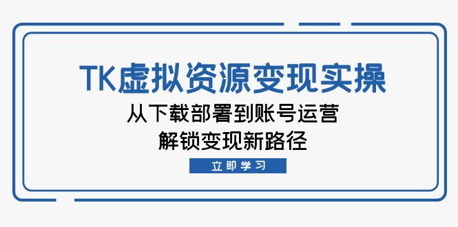 TK虚拟资源变现实操：从下载部署到账号运营，解锁变现新路径-800资源网