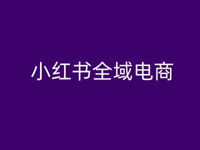 小红书全域电商，小红书电商教程-800资源网