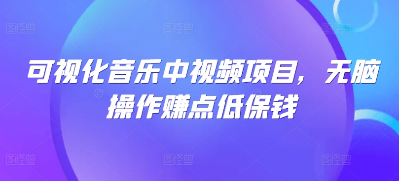 可视化音乐中视频项目，无脑操作赚点低保钱-800资源网