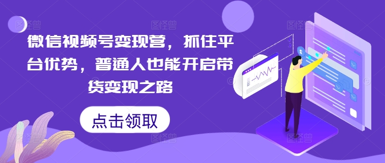 微信视频号变现营，抓住平台优势，普通人也能开启带货变现之路-800资源网