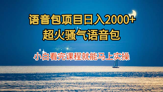 语音包项目 日入2000+ 超火骚气语音包小白看完课程就能马上实操-800资源网