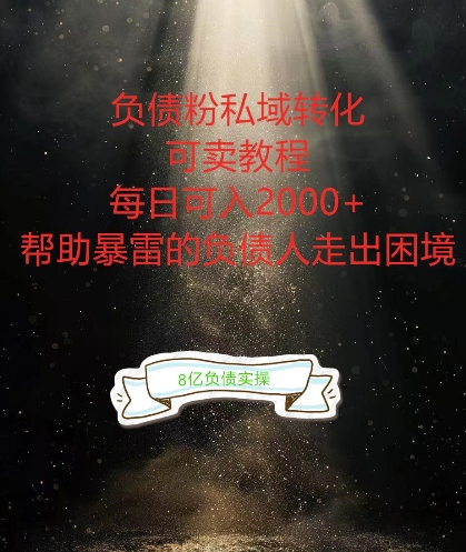负债粉掘金计划，帮助负债者解决问题，债务规划，债务重组，最好的变现方式-800资源网