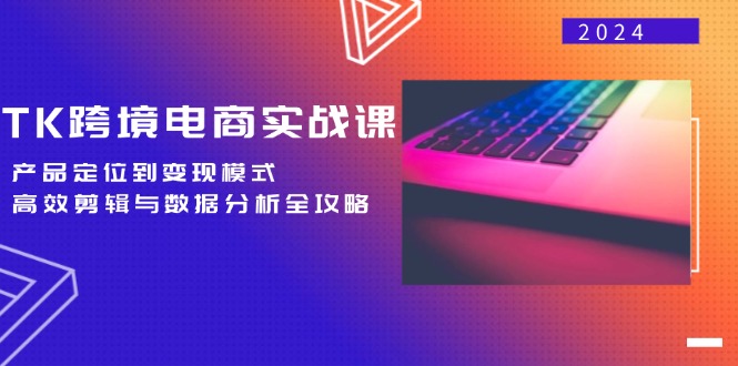 TK跨境电商实战课：产品定位到变现模式，高效剪辑与数据分析全攻略-800资源网