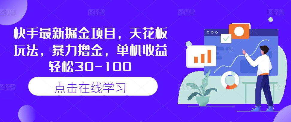 快手最新掘金项目，天花板玩法，暴力撸金，单机收益轻松30-100-800资源网
