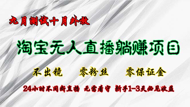 淘宝无人直播最新玩法，九月测试十月外放，不出镜零粉丝零保证金，24小…-800资源网