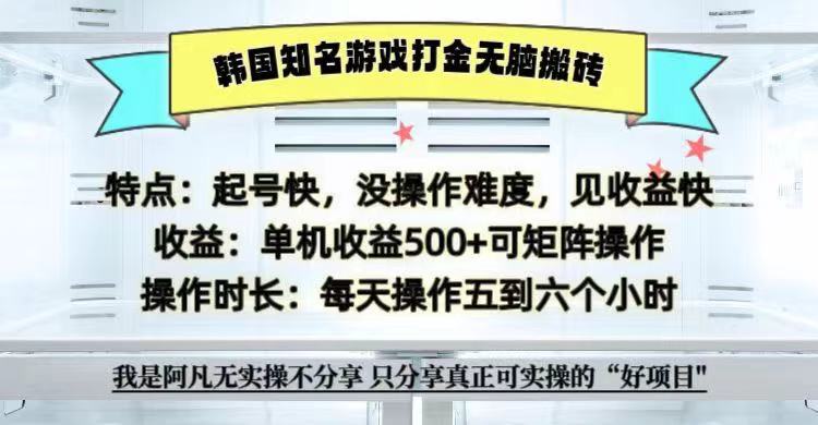 全网首发海外知名游戏打金无脑搬砖单机收益500+  即做！即赚！当天见收益！-800资源网