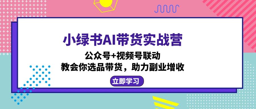 小绿书AI带货实战营：公众号+视频号联动，教会你选品带货，助力副业增收-800资源网